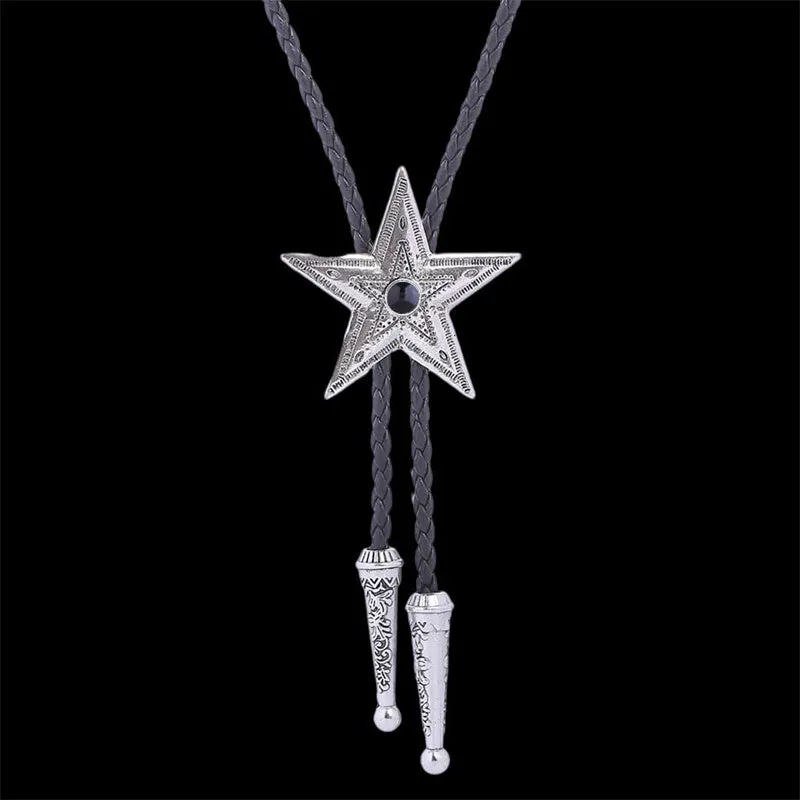 Vintage Pentagram Gemstone Inlaid Alloy Bolo Tie sold by GTHIC product image thumbnail 3