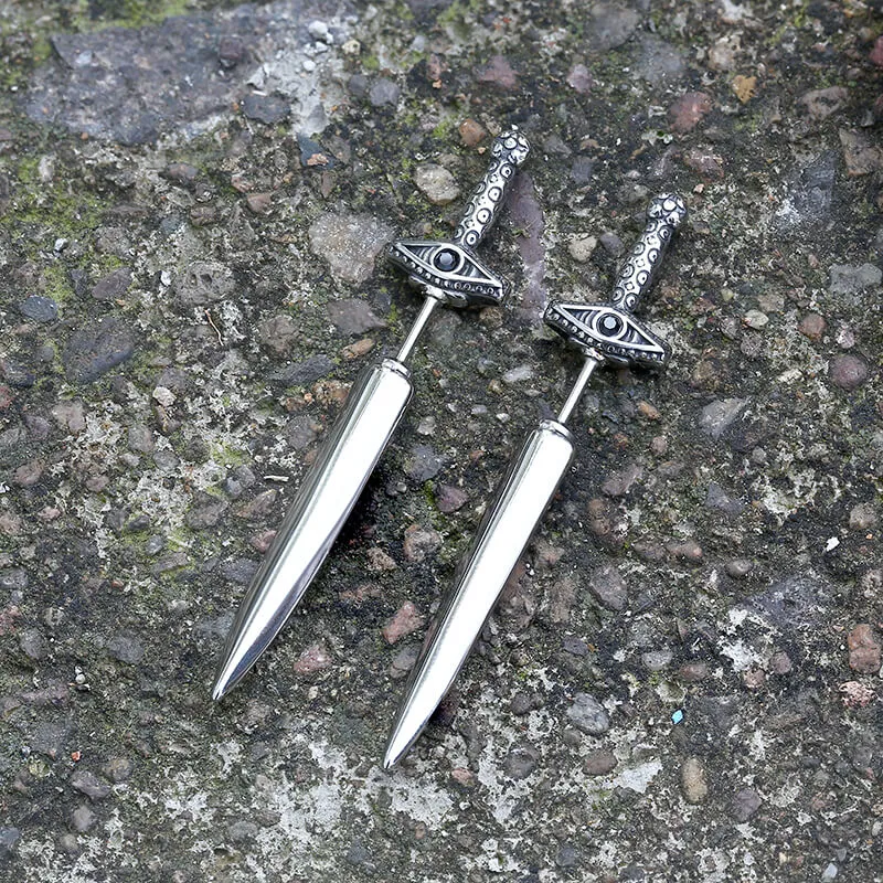 Eye of Providence Sword Stainless Steel Stud Earring sold by GTHIC