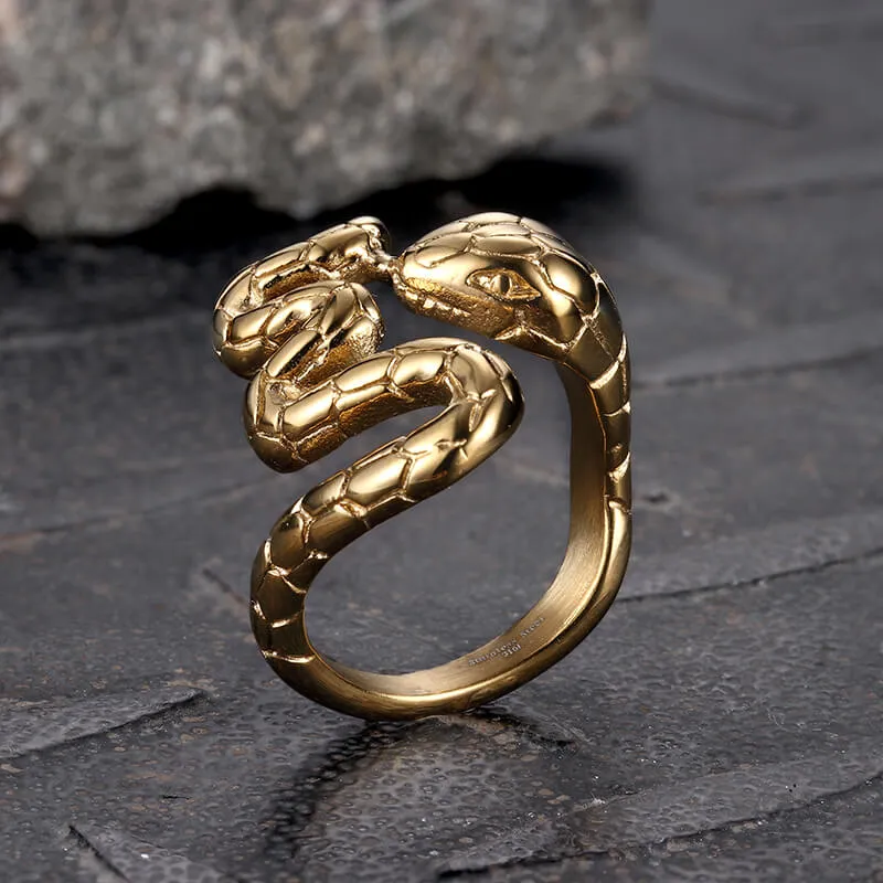 Biting Tail Snake Stainless Steel Ring sold by GTHIC