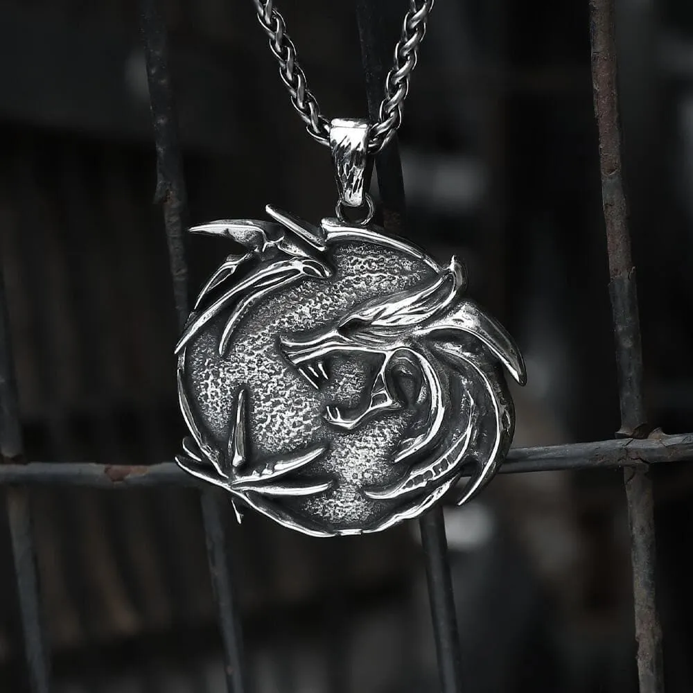 The Medallions Stainless Steel Wolf Pendant sold by GTHIC