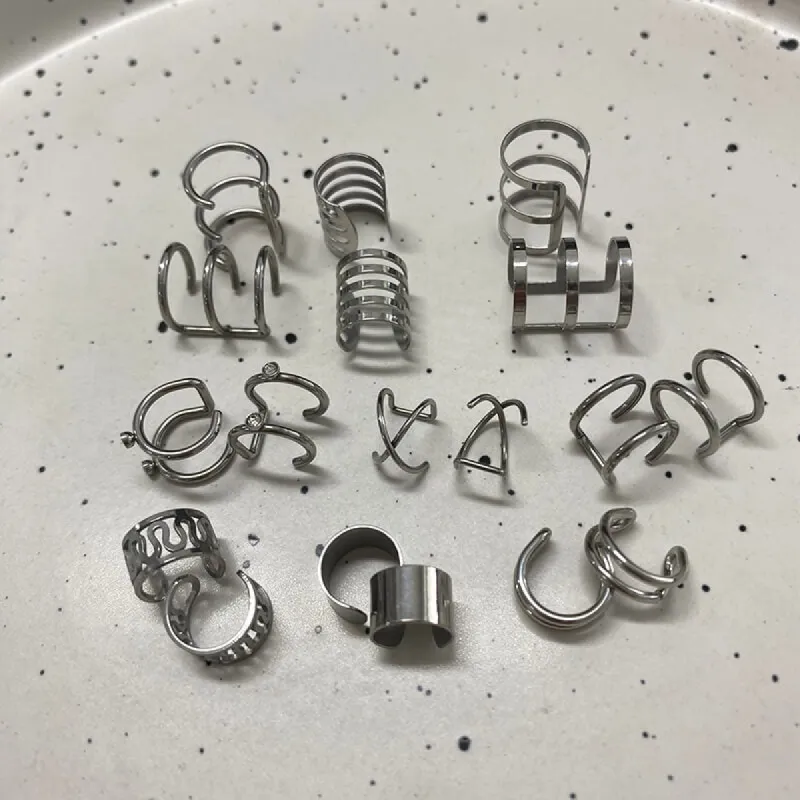 Simple Stainless Steel Ear Cuffs Set sold by GTHIC