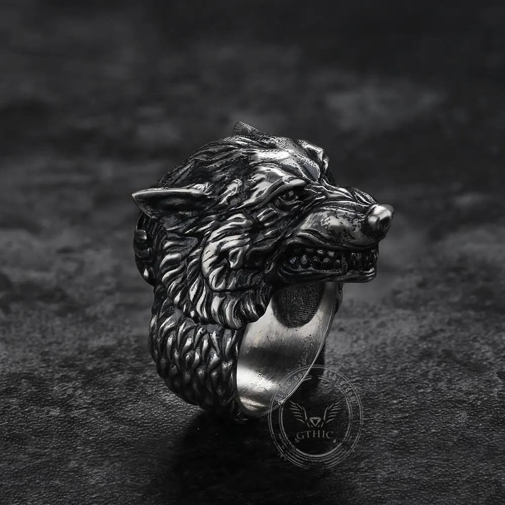 Fenrir Wolf Head Sterling Silver Ring sold by GTHIC product image thumbnail 4