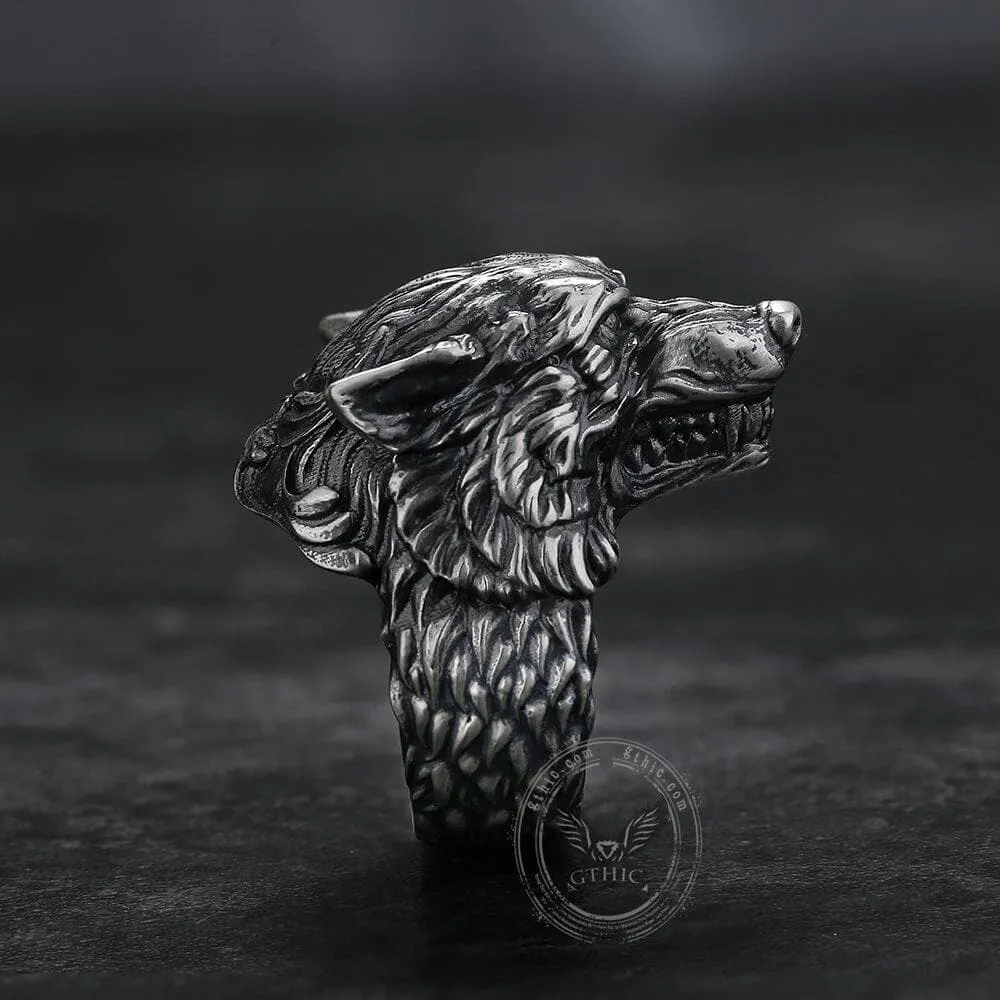 Fenrir Wolf Head Sterling Silver Ring sold by GTHIC product image thumbnail 5