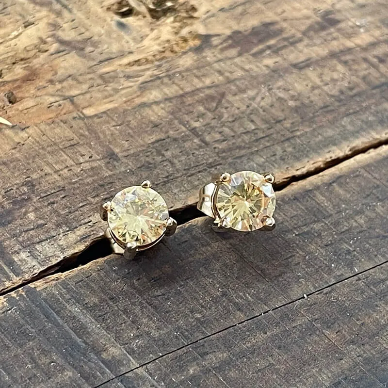 Round Square Stainless Steel Gemstone Stud Earrings sold by GTHIC product image thumbnail 3