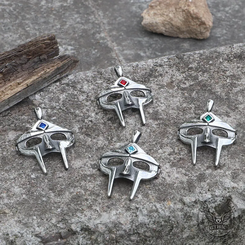 MF Doom Mask Gem-set Stainless Steel Pendant sold by GTHIC