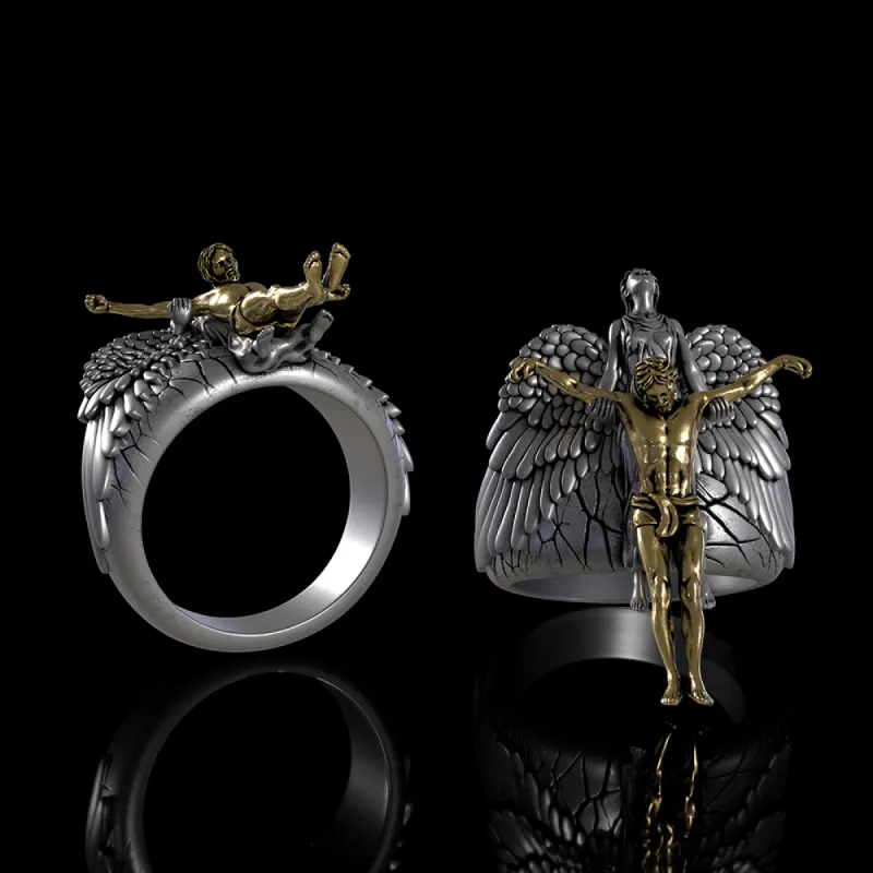 Angel Saves Jesus Sterling Silver Ring sold by GTHIC