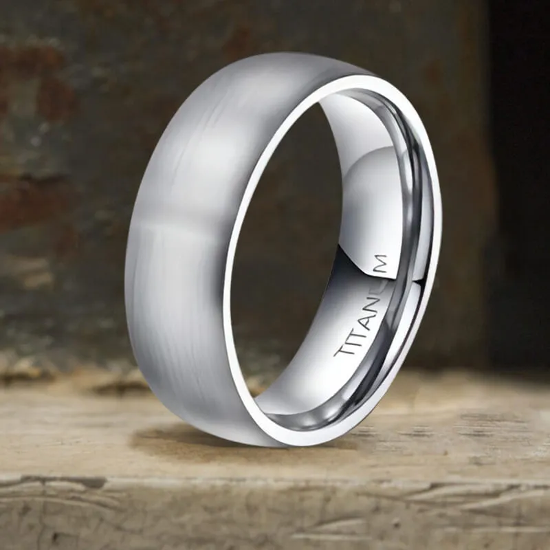 Simple Curved Brushed Titanium Engagement Ring sold by GTHIC product image thumbnail 4