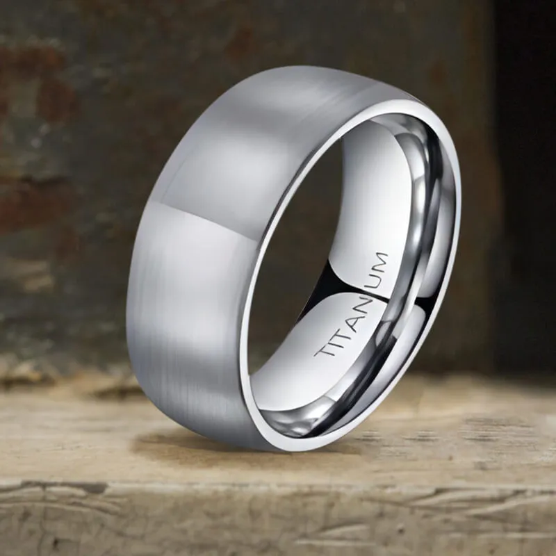 Simple Curved Brushed Titanium Engagement Ring sold by GTHIC product image thumbnail 5