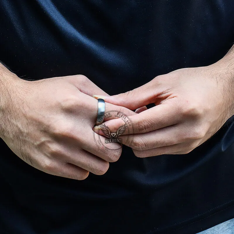 Simple Curved Brushed Titanium Engagement Ring sold by GTHIC product image thumbnail 2