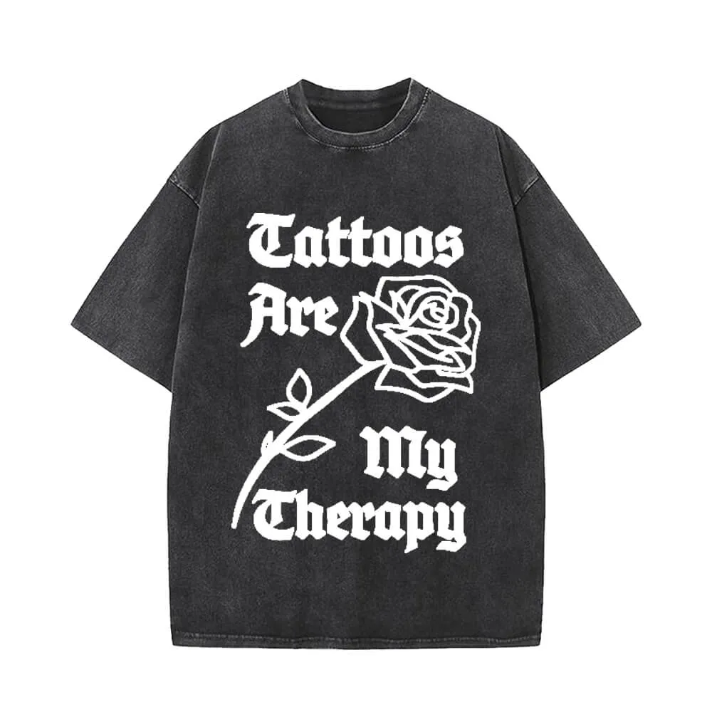 Tattoos Are My Therapy Vintage Washed T-shirt sold by GTHIC