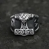 Thor's Hammer Rune Stainless Steel Viking Ring sold by GTHIC