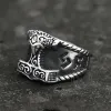 Thor's Hammer Rune Stainless Steel Viking Ring sold by GTHIC