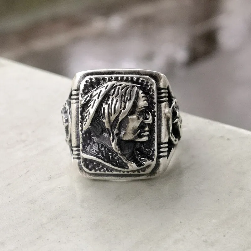 Indian Portrait Sterling Silver Ring sold by GTHIC product image thumbnail 4