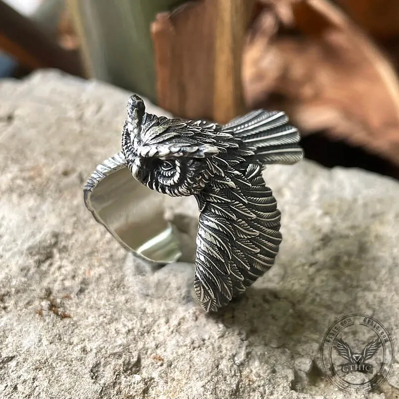 Flying Owl Sterling Silver Ring sold by GTHIC product image thumbnail 4