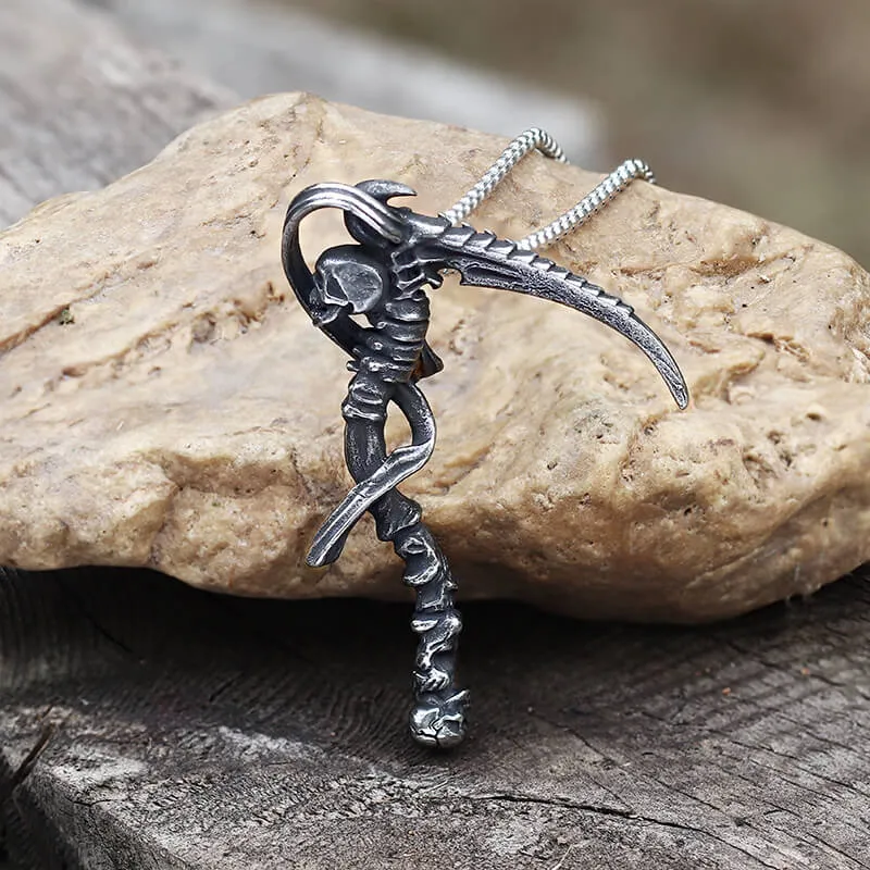 Reaper Scythe Stainless Steel Skull Pendant sold by GTHIC