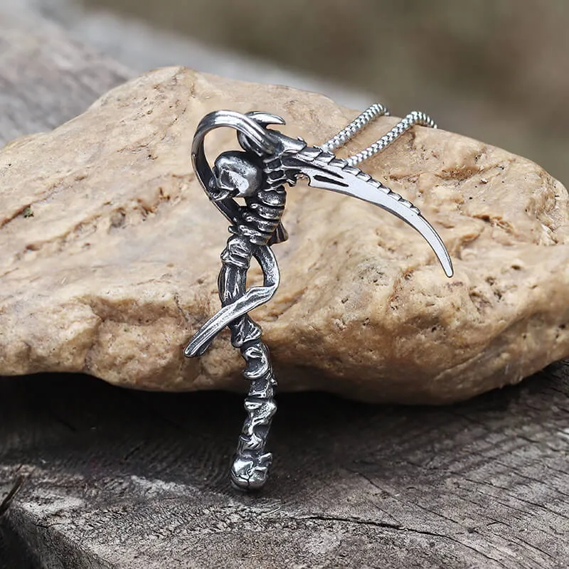Reaper Scythe Stainless Steel Skull Pendant sold by GTHIC product image thumbnail 5