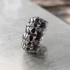 Surrounded Titanium Sterling Silver Skull Ring sold by GTHIC