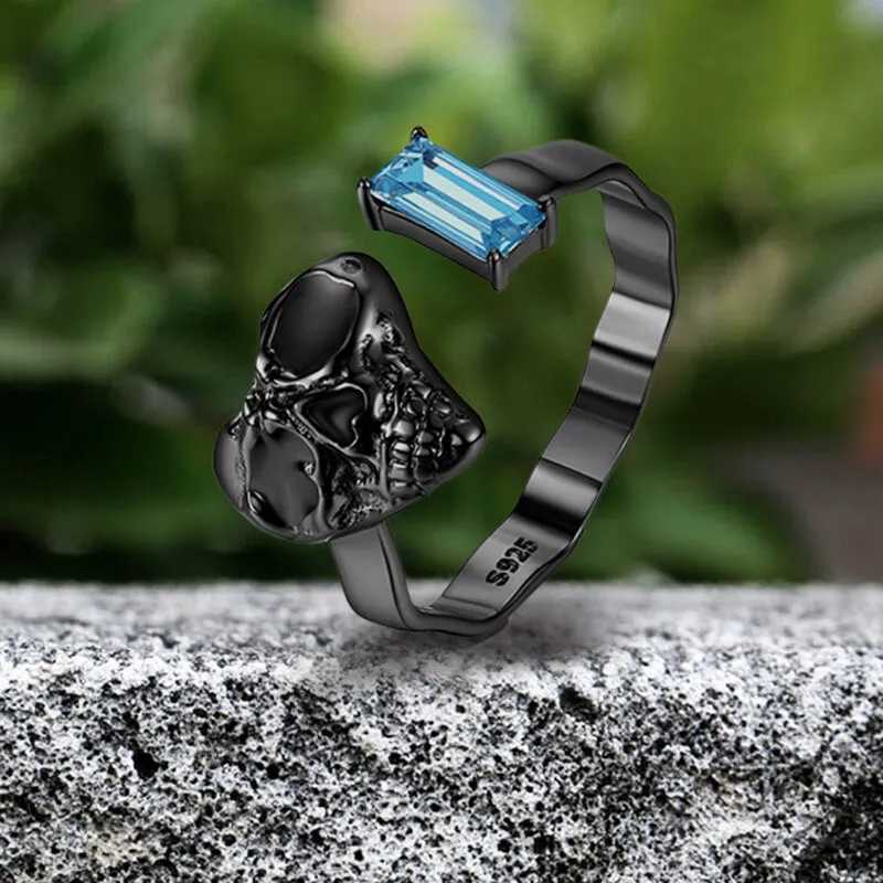Black Skull Sterling Silver Gemstone Ring sold by GTHIC