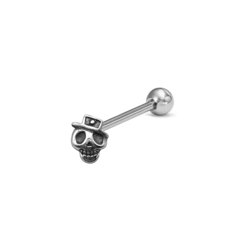 Punk Skull Head Stainless Steel Tongue Ring sold by GTHIC product image thumbnail 5