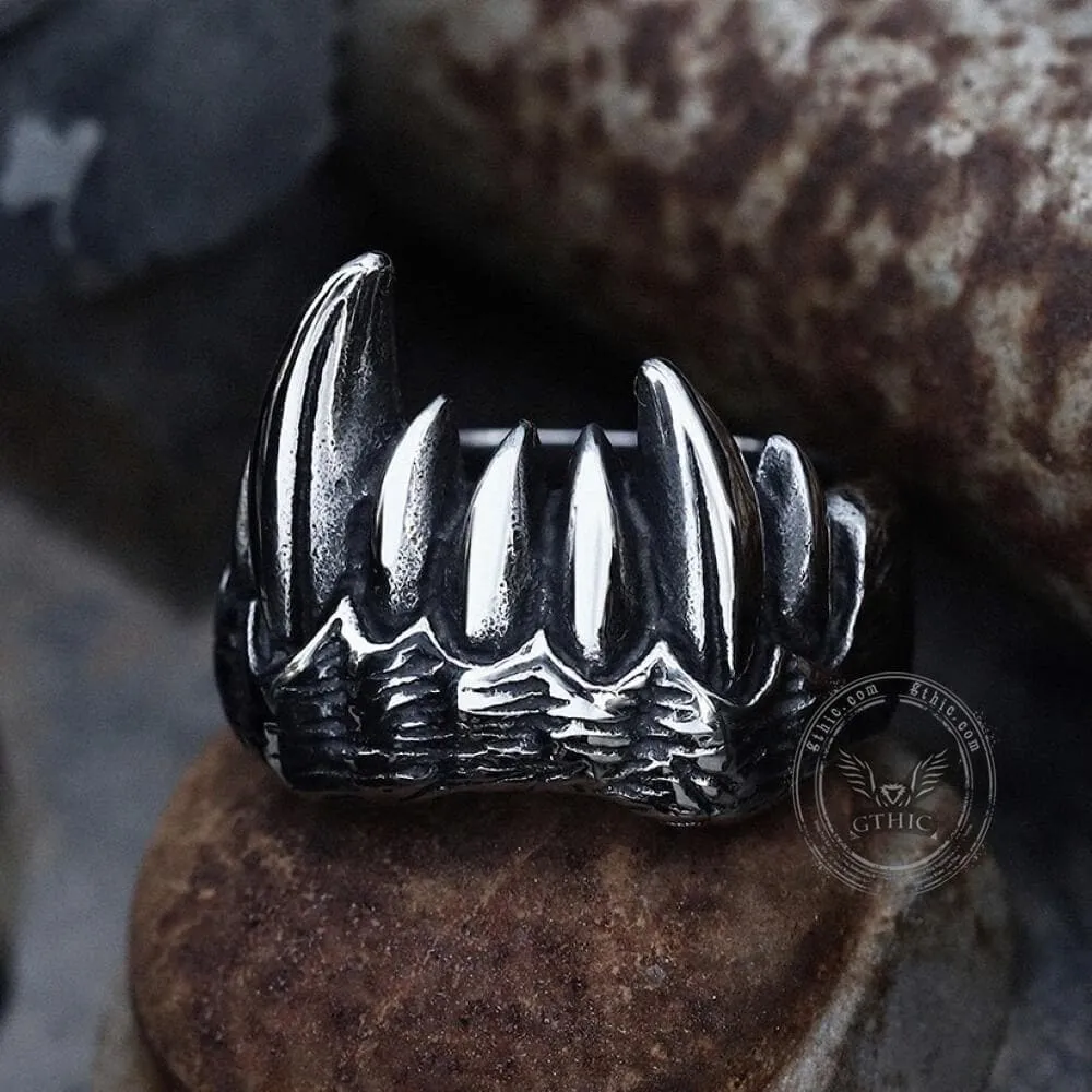 Vampire Teeth Stainless Steel Ring sold by GTHIC product image thumbnail 3