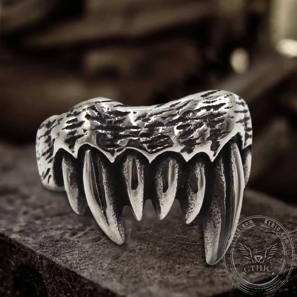 Vampire Teeth Stainless Steel Ring sold by GTHIC product image thumbnail 5