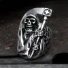 Death Sickle Stainless Steel Skull Ring sold by GTHIC