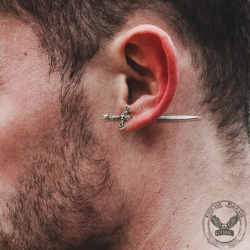 Vintage Sword Design Stainless Steel Stud Earrings sold by GTHIC product image thumbnail 2