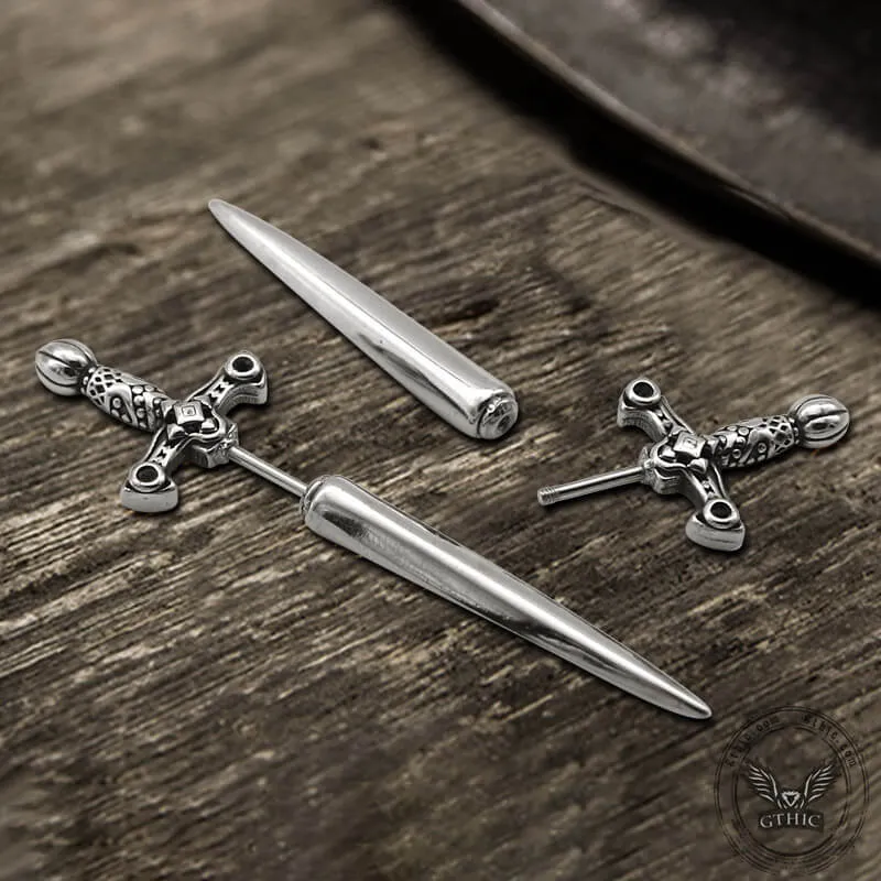 Vintage Sword Design Stainless Steel Stud Earrings sold by GTHIC product image thumbnail 3