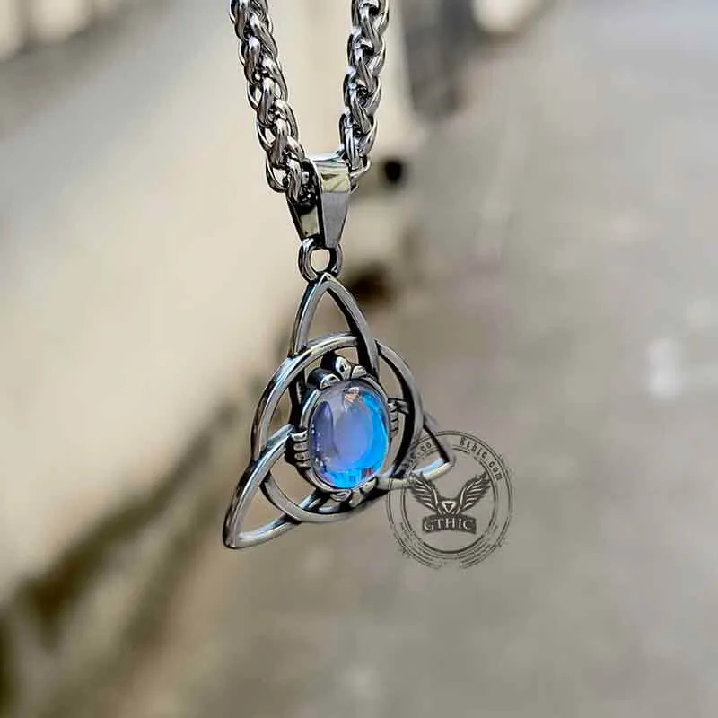 Triquetra Cat Eye Stainless Steel Viking Pendant sold by GTHIC product image thumbnail 5