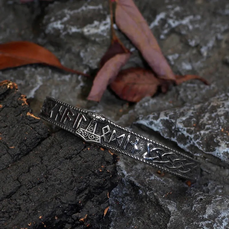 Celtic Knot Mjolnir Runes Stainless Steel Viking Bracelet sold by GTHIC