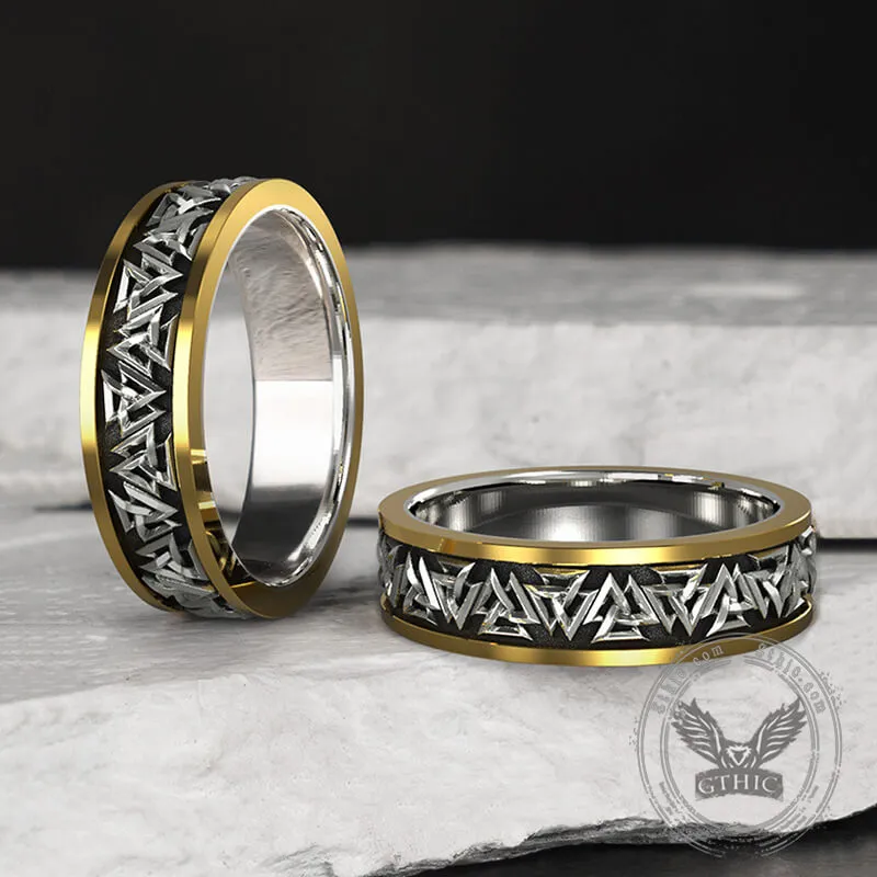 Nordic Valknut Sterling Silver Viking Ring sold by GTHIC product image thumbnail 3