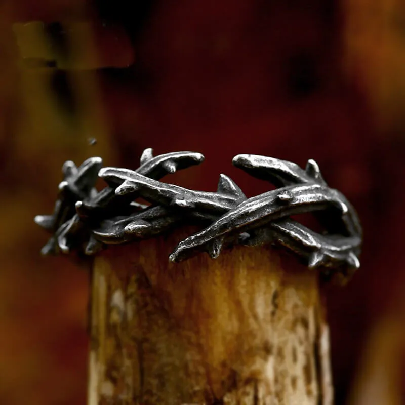 Vintage Jesus Crown of Thorns Stainless Steel Ring sold by GTHIC