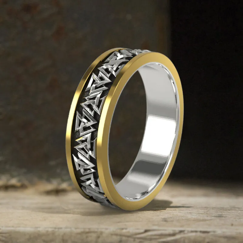 Nordic Valknut Sterling Silver Viking Ring sold by GTHIC