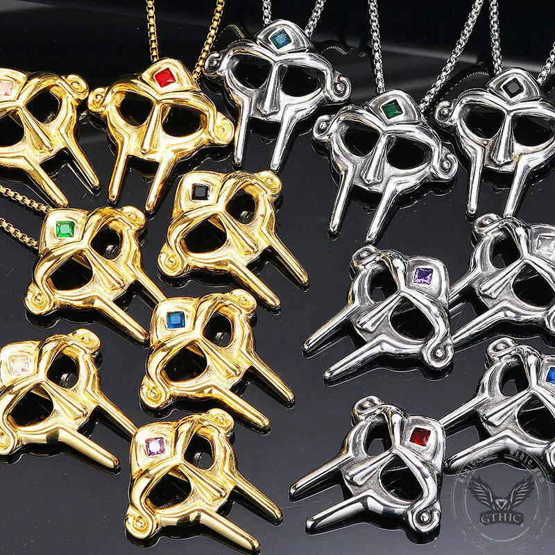 MF DOOM Mask Design Gem Stainless Steel Pendant sold by GTHIC product image thumbnail 2