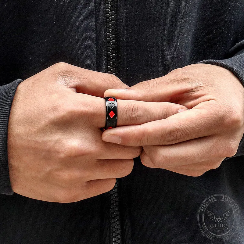 Poker Card Stainless Steel Spinner Ring sold by GTHIC product image thumbnail 2
