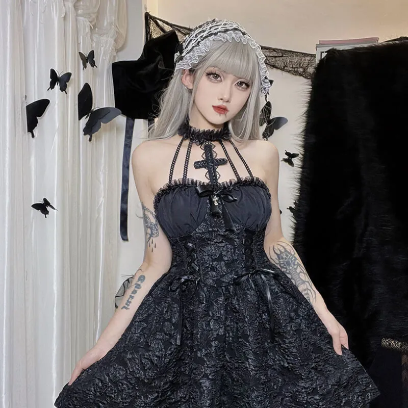 Gothic Lace Halter Lolita Dress sold by GTHIC