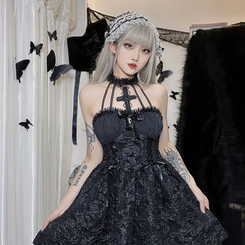 Gothic Lace Halter Lolita Dress sold by GTHIC