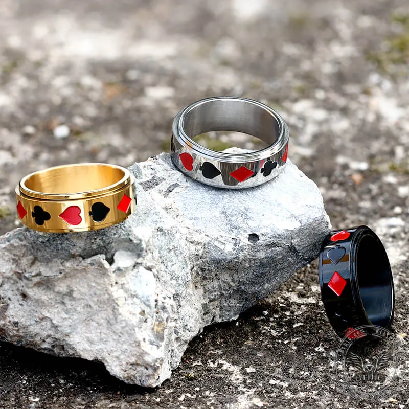 Poker Card Stainless Steel Spinner Ring sold by GTHIC product image thumbnail 4