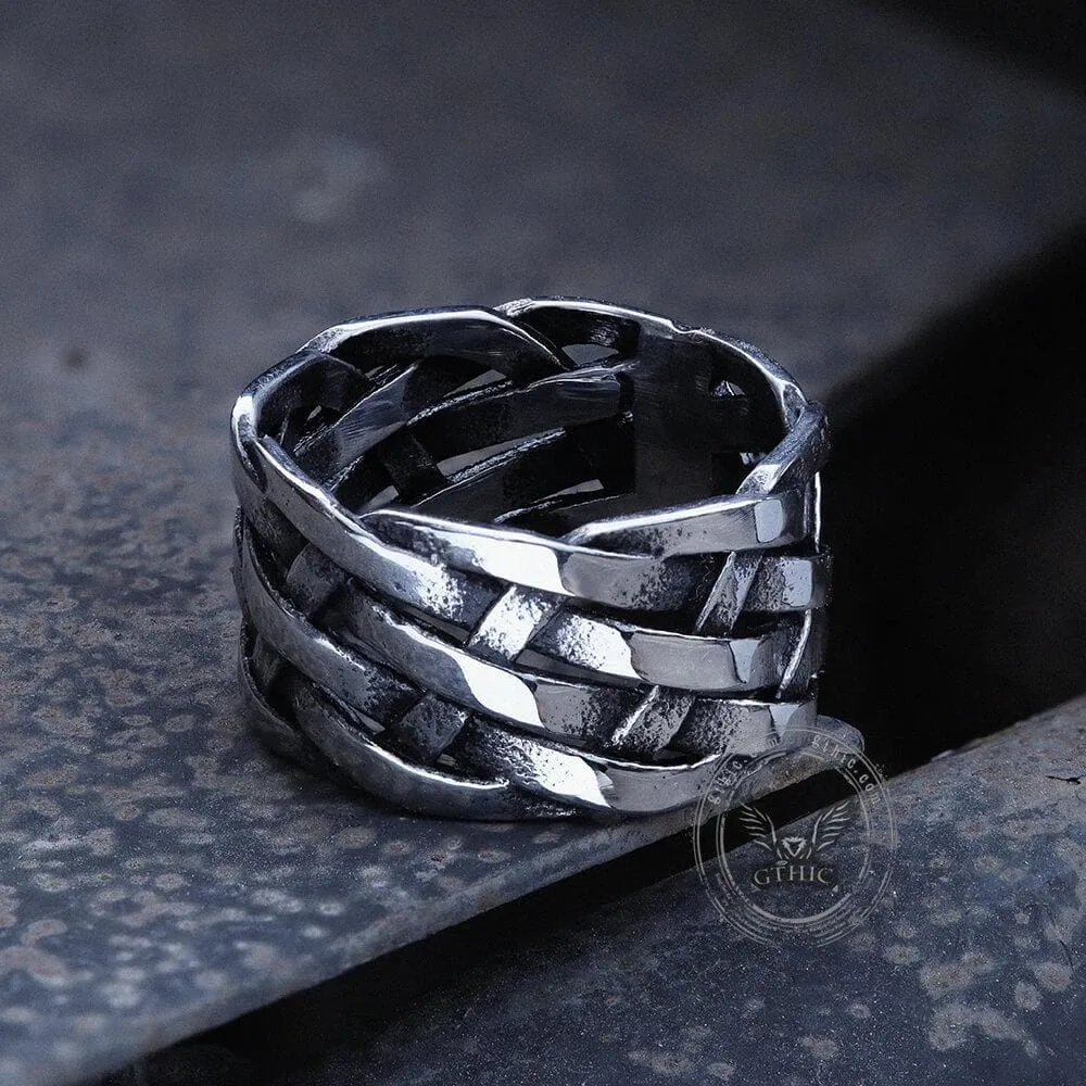 Vintage Weave Pattern Stainless Steel Ring sold by GTHIC product image thumbnail 4