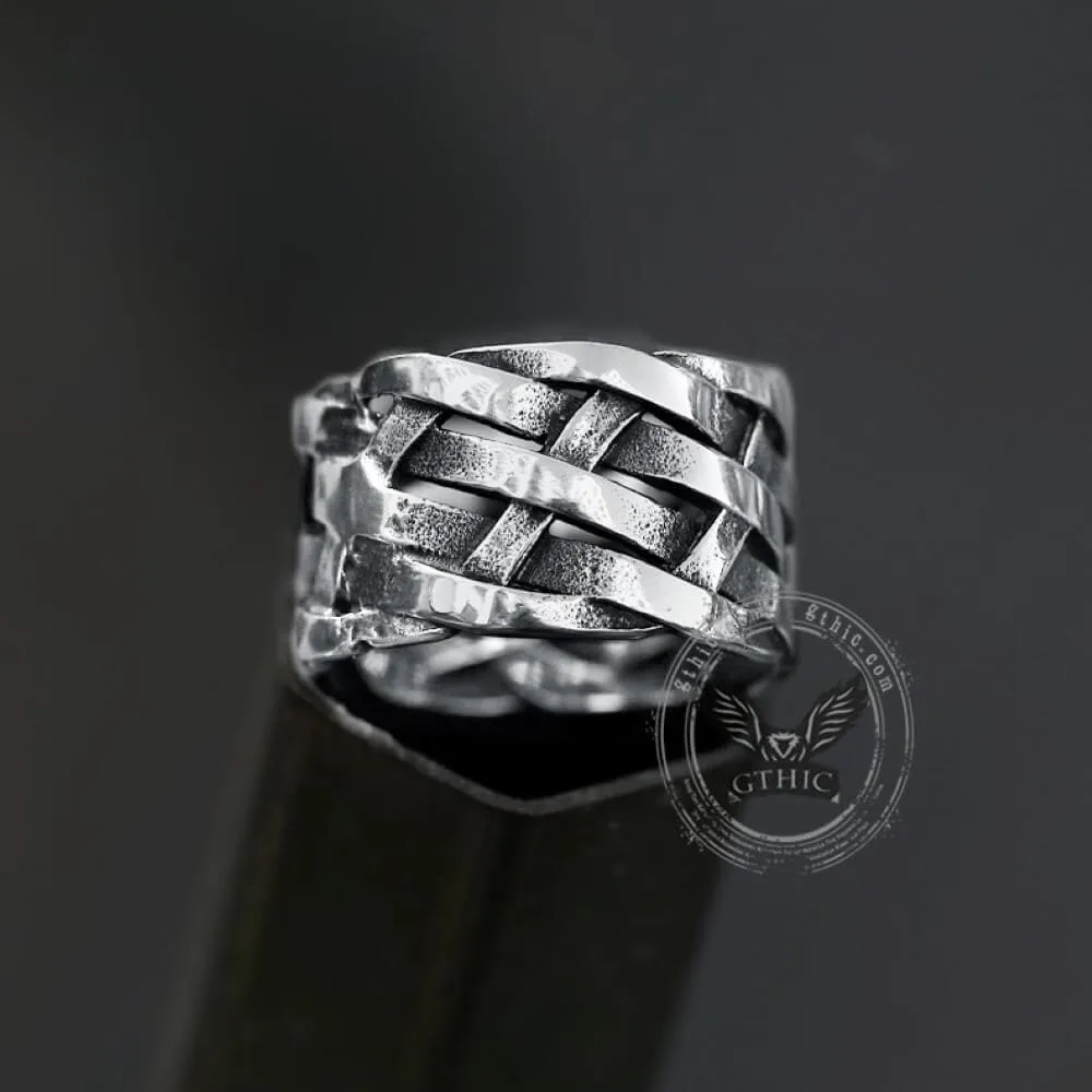 Vintage Weave Pattern Stainless Steel Ring sold by GTHIC product image thumbnail 5