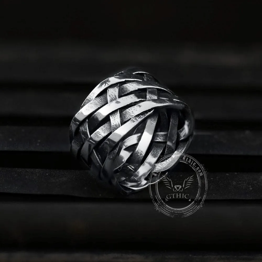 Vintage Weave Pattern Stainless Steel Ring sold by GTHIC product image thumbnail 3