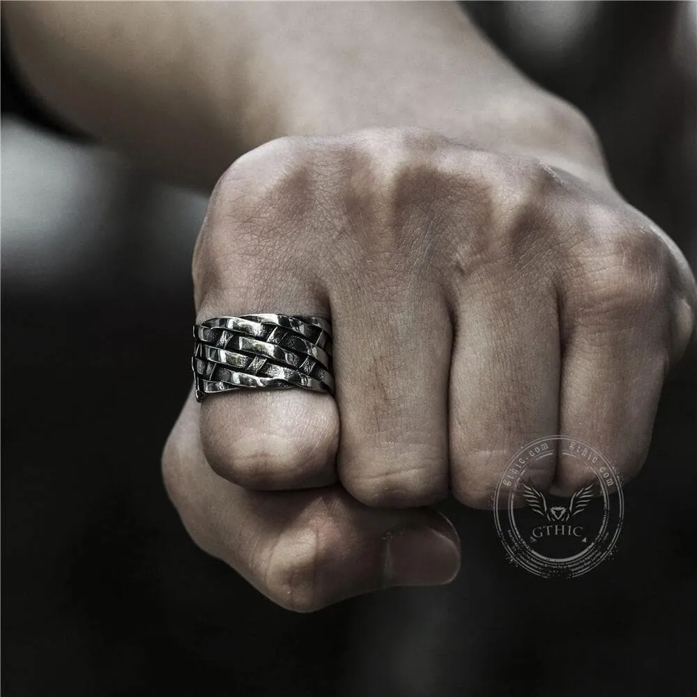 Vintage Weave Pattern Stainless Steel Ring sold by GTHIC product image thumbnail 2