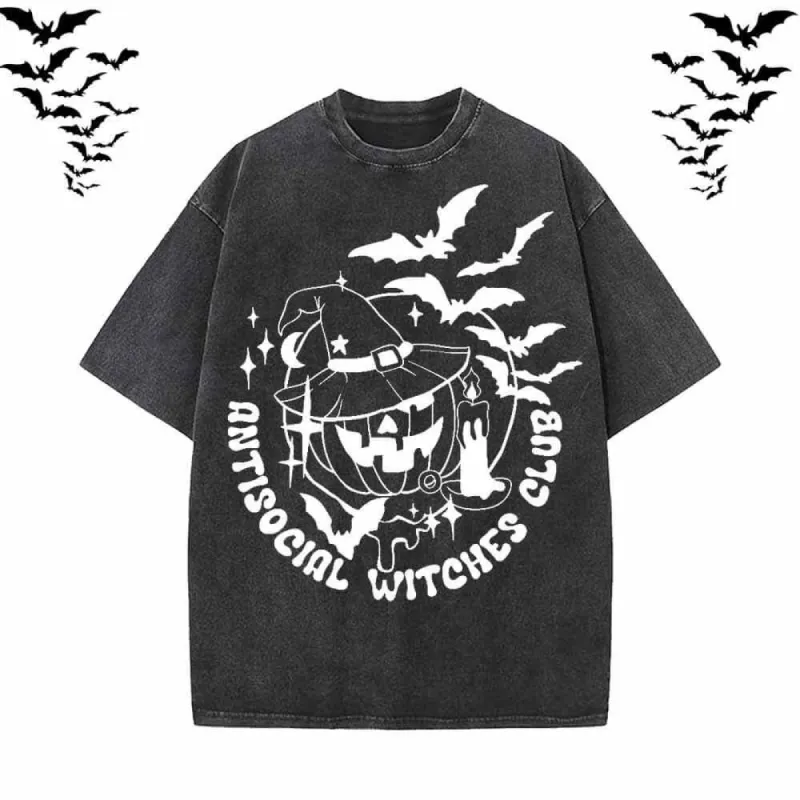 Antisocial Witches Club Vintage Washed T-shirt Vest Top sold by GTHIC