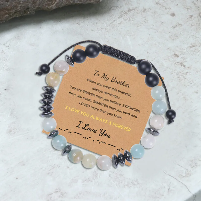 To My Brother I Love You Morse Code Bracelet sold by GTHIC