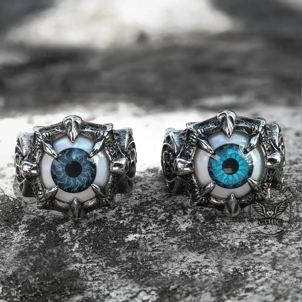 Greek Evil Eye Stainless Steel Biker Ring sold by GTHIC product image thumbnail 5
