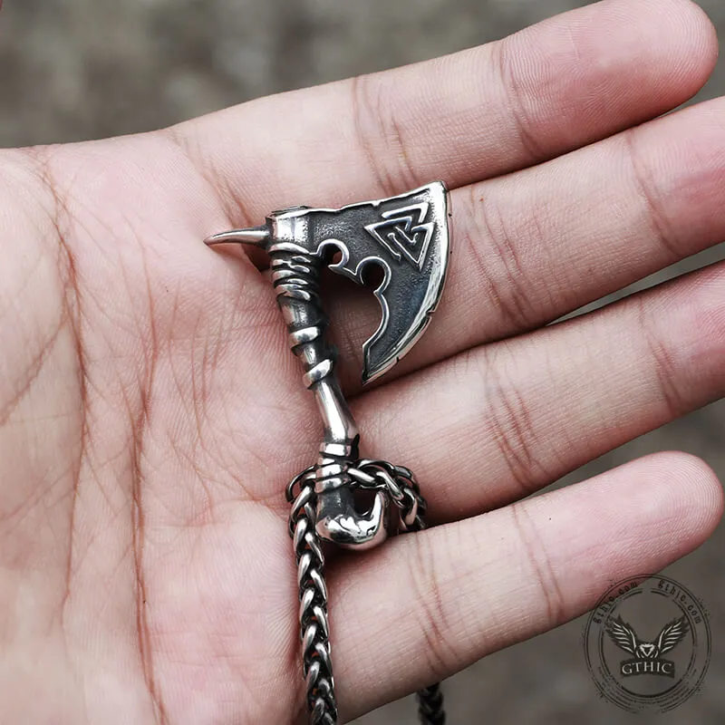 Valknut Symbol Axe Stainless Steel Viking Pendant sold by GTHIC product image thumbnail 2