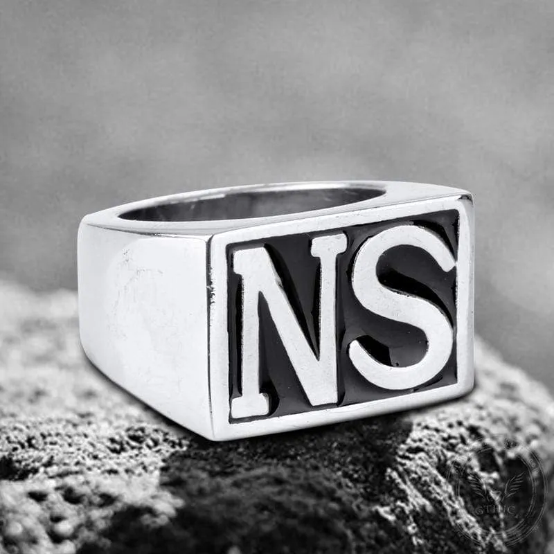 Custom Double Letter Initial Sterling Silver Ring sold by GTHIC product image thumbnail 3