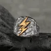 Wrath of Zeus Lightning Bolt Sterling Silver Ring sold by GTHIC