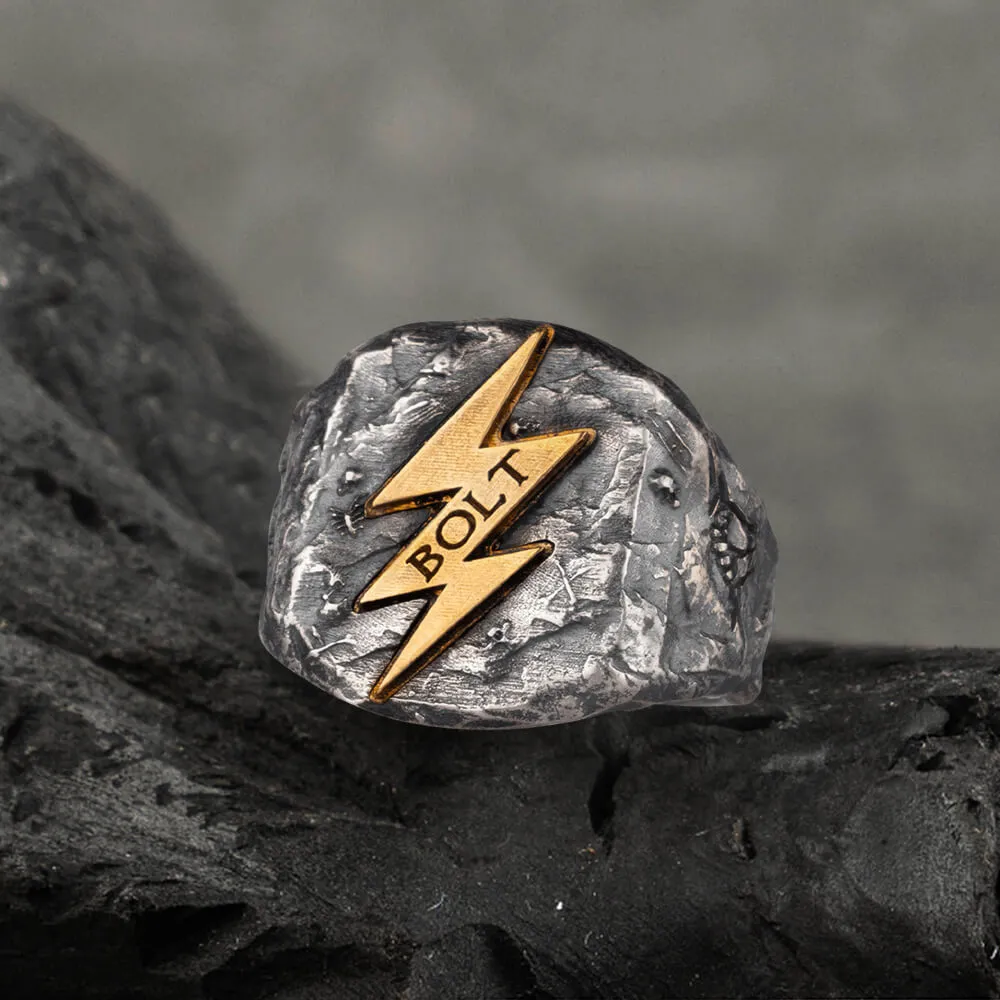 Wrath of Zeus Lightning Bolt Sterling Silver Ring sold by GTHIC