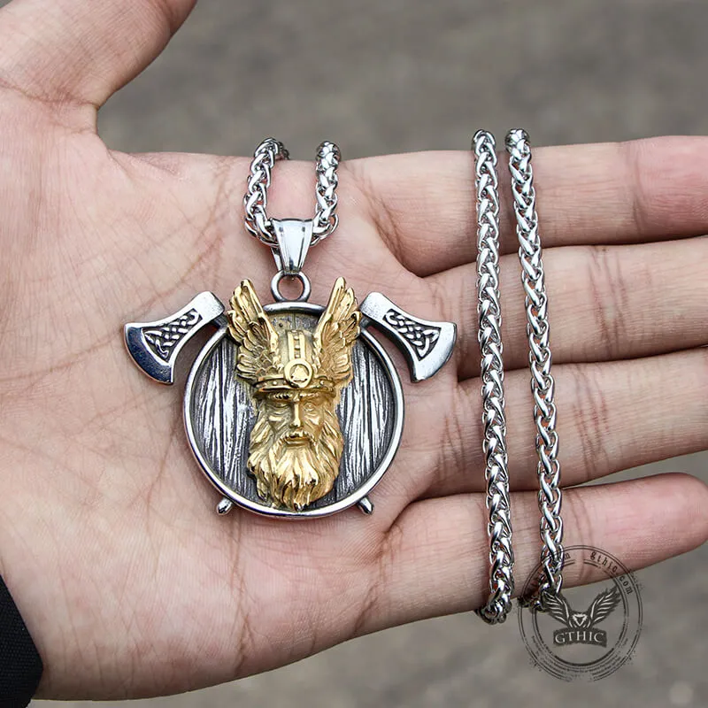 The All-Father Odin Tomahawk Stainless Steel Viking Pendant sold by GTHIC product image thumbnail 3